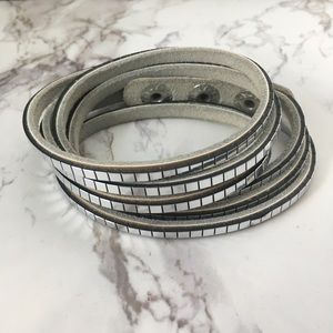 🌿SALE: Silver & Gold Leather Wrap Bracelet